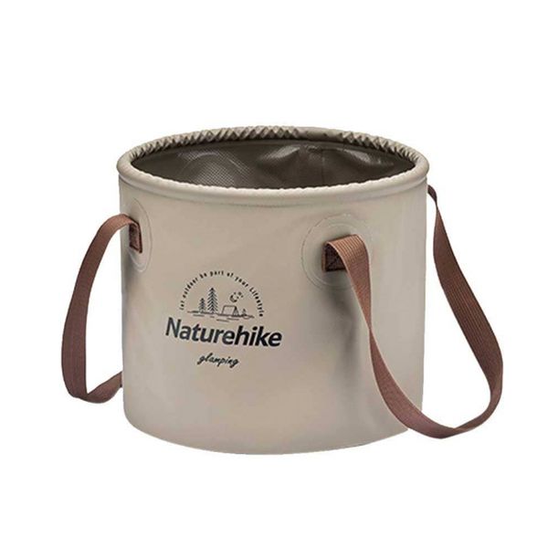 Відро складне Naturehike Round bucket PVC 10 л NH20SJ040 Light Coffee 6927595764619 фото