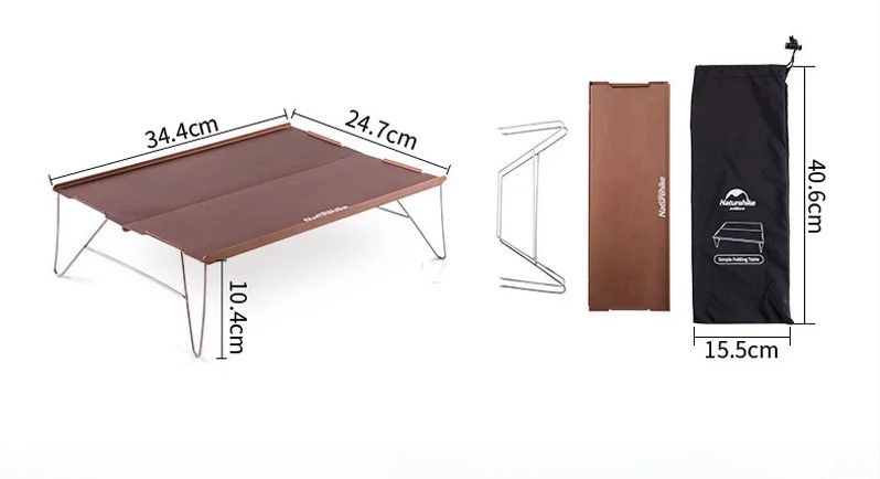 Столик для походів Naturehike Compact Table 340 х 250 мм NH17Z001-L champagne gold 6927595729489 фото