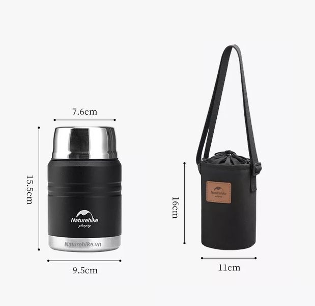 Термос Naturehike Stew beaker 750 мл NH20SJ041 black 6927595767481 фото