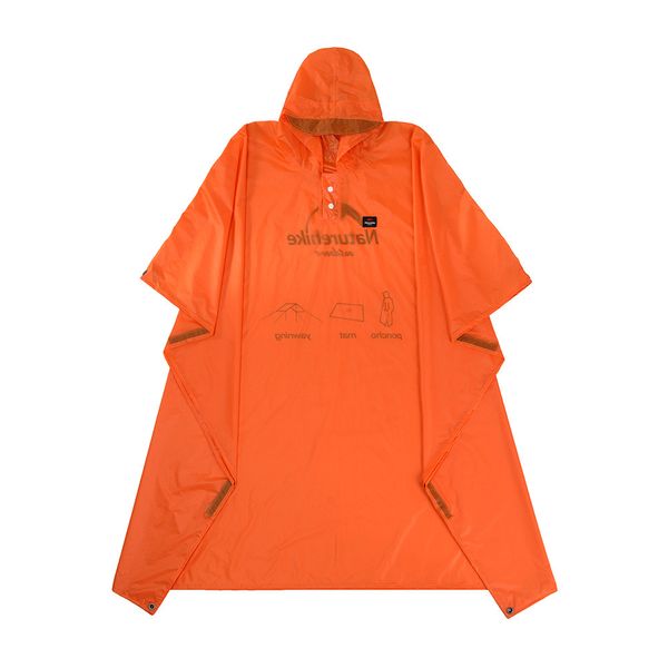 Пончо-тент Naturehike 20D silicone NH17D003-M Orange 6927595717998 фото