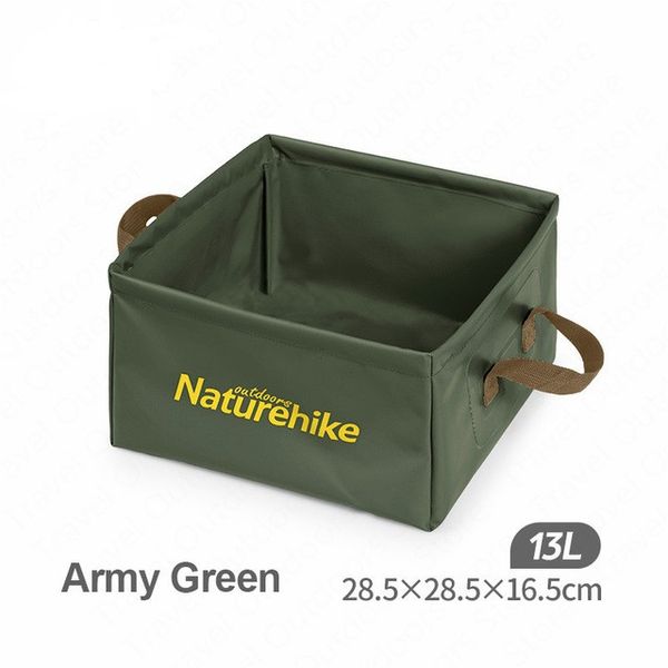 Відро складне Naturehike Square bucket 13л NH19SJ007 Green 6927595739068 фото