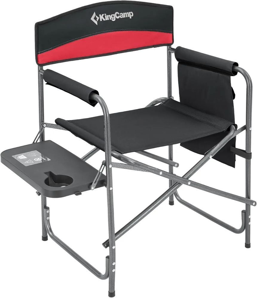 Стілець розкладний KingCamp Folding Director Chair KC1904 black/red KC1904_BLACK/RED фото