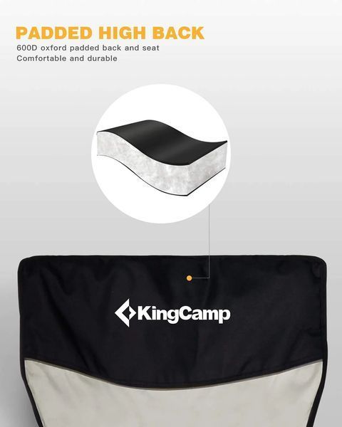 Стілець розкладний KingCamp Comfort KC1914 black/medium grey KC1914_BLACK/MEDIUMGREY фото