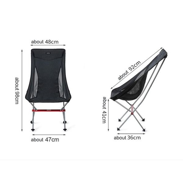 Кресло складное Naturehike YL06 New Backrest Chair NH18Y060-Z black 6927595733608 фото