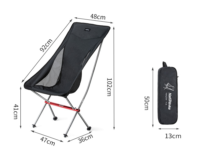 Кресло складное Naturehike YL06 New Backrest Chair NH18Y060-Z black 6927595733608 фото