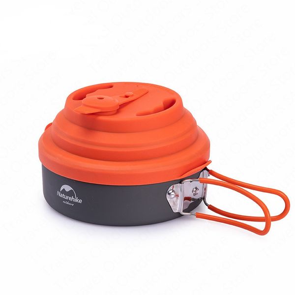 Сковорода Naturehike Camping Pan 1.6 л with silicone lid NH19CJ006 Orange 6927595738337 фото