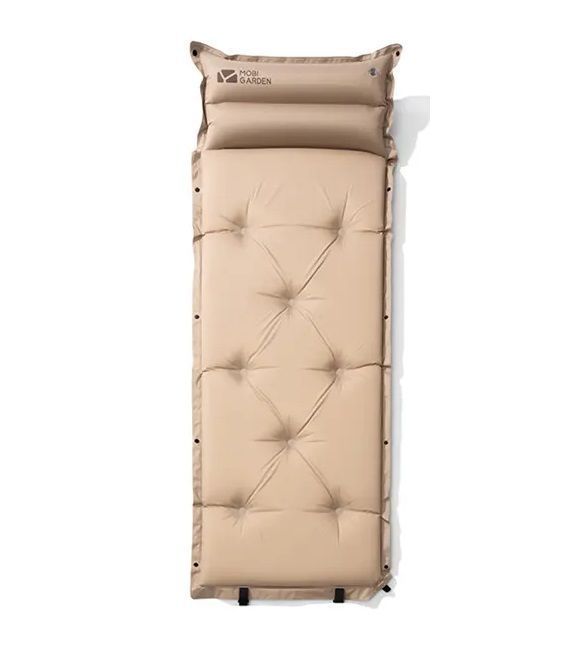 Килимок самонадувний з подушкою Mobi Garden Aquarius 60 мм NX19663003 sand 6926767316441 фото