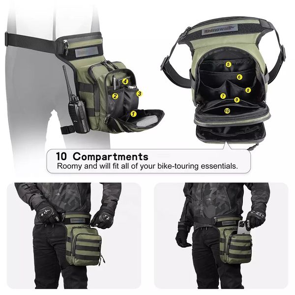 Сумка на ногу Rhinowalk Tactical Bag MT102 oliver RW238 фото