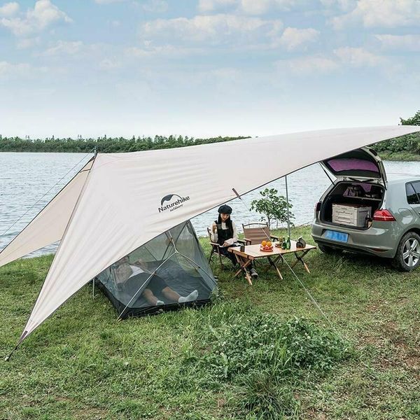 Тент для кемпінгу Naturehike Car Rear Canopy (з трьома стійками) 590*340 NH21TM001 gold 6927595777831 фото