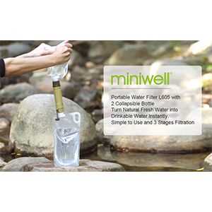 Портативний туристичний фільтр для води Miniwell L605 1000L khaki X002GR5R2R фото