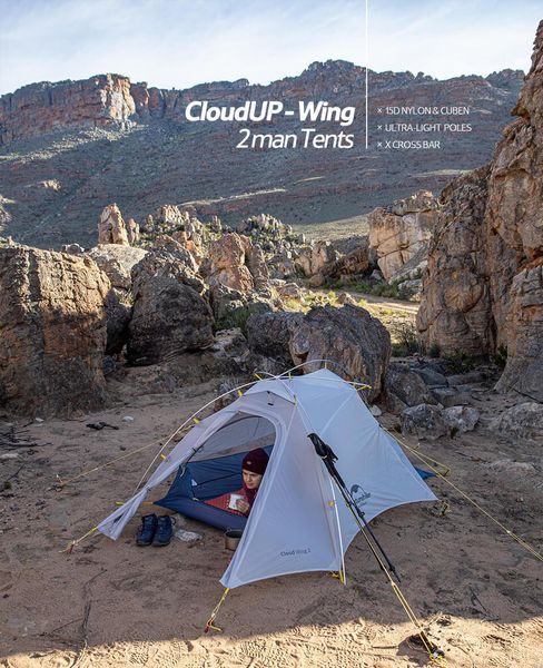 Намет Naturehike CloudUP-Wing 2 (2-х місний) 15D nylon NH19ZP083 Grey 6927595743430 фото