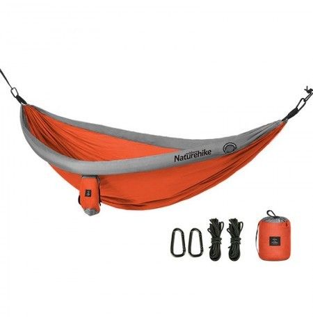 Гамак двомісний Naturehike 210T Inflatable pipe NH18D002-C Orange 6927595728086 фото