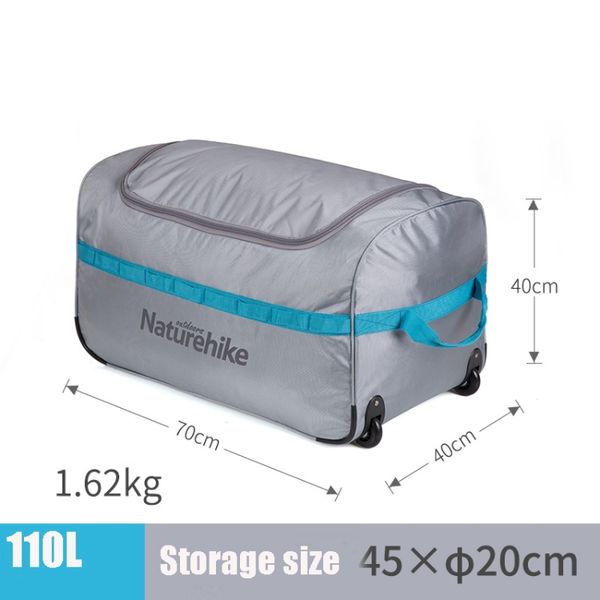 Дорожній баул Naturehike Сamp suitcase A027 110L NH18X027-L Grey 6927595731246 фото