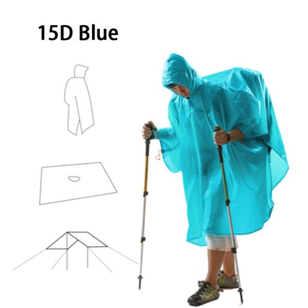 Пончо-тент 3F Ul Gear 15D nylon Multi use P-15D blue 6970919905571 фото