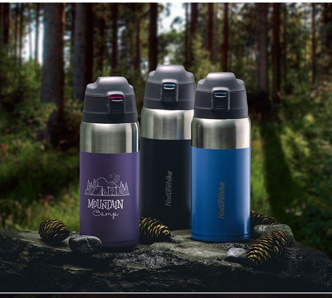 Термогорнятко Naturehike Vacuum Bottle 0,5 L NH19SJ009 Black/Blue 6927595740460 фото