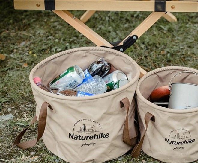 Відро складне Naturehike Round bucket PVC 10 л NH20SJ040 Light Coffee 6927595764619 фото