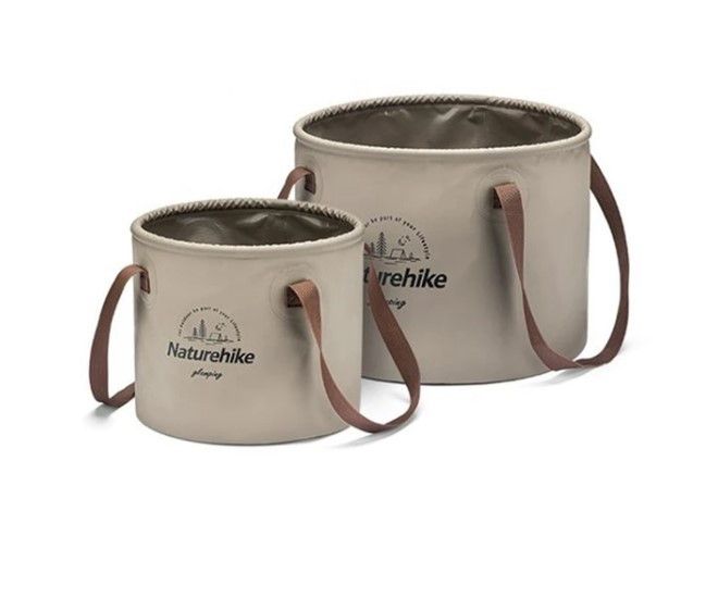 Відро складне Naturehike Round bucket PVC 10 л NH20SJ040 Light Coffee 6927595764619 фото