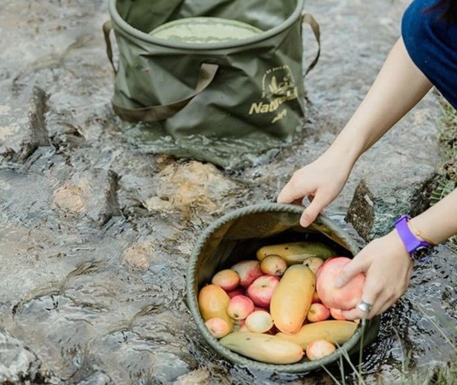 Відро складне Naturehike Round bucket PVC 10 л NH20SJ040 Light Coffee 6927595764619 фото