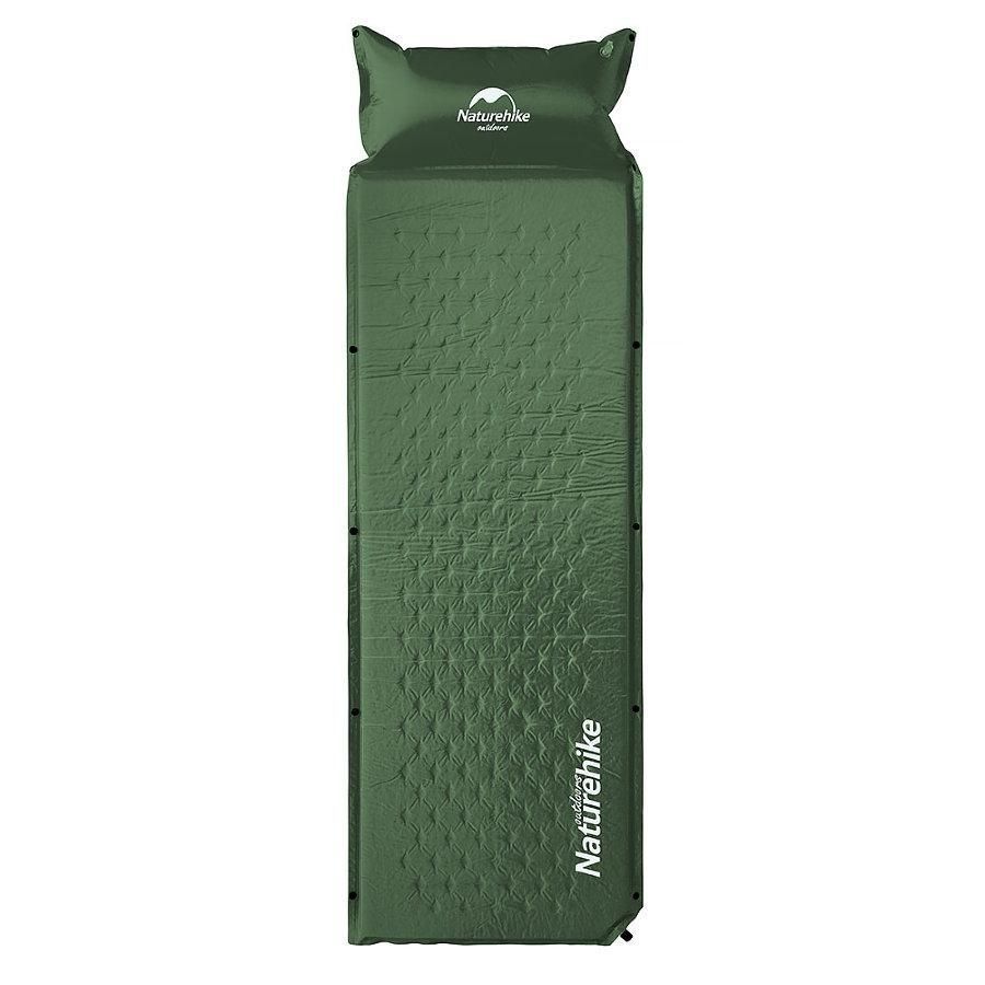 Самонадувний кемпінговий килимок Naturehike Mat with Pillow 25 мм NH15Q002-D Army Green 6927595705124 фото