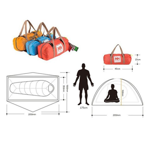 Намет Naturehike Cycling I (1-місний) 20D silicone + footprint NH18A095-D Orange 6927595701829 фото