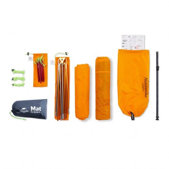 Намет Naturehike Cycling II (2-х місний) 20D silicone + footprint (Spider II) NH18A180 Orange 6927595731949 фото