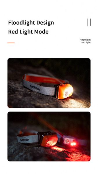 Ліхтар налобний Naturehike Xinghang IPX7 3A battery NH18T003-C Orange 6927595746288 фото