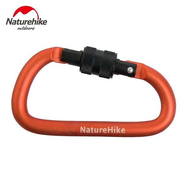 Карабін з муфтою Naturehike D-type 60 мм NH15A005-H orange 6927595717424 фото