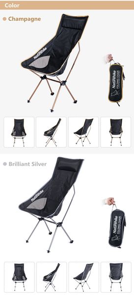 Крісло складне Naturehike Backrest Folding Chair NH17Y010-L Bright silver 6927595716953 фото