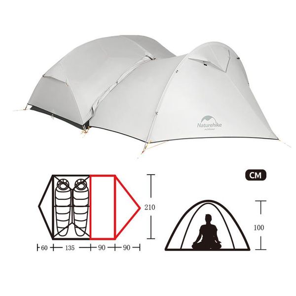 Додатковий тамбур Naturehike Extension door для намету Mongar NH17T007-Z Grey 6927595729878 фото