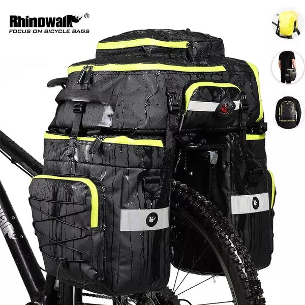 Велобаул Rhinowalk Transformer 3в1 65л RK19665 black/green RW251 фото