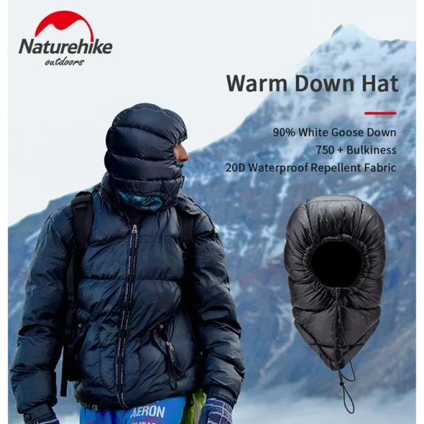 Шапка пухова Naturehike Warm down cap NH20FS026 black 6927595762707 фото