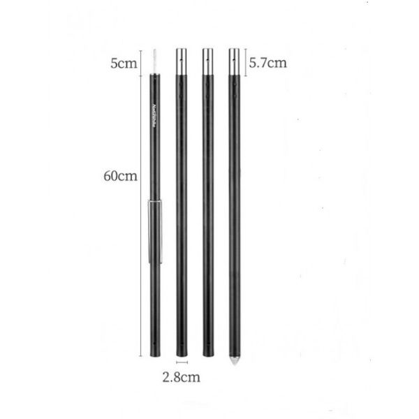 Стійка для тента Naturehike Aluminum poles NH20PJ040 Black 6927595749517 фото