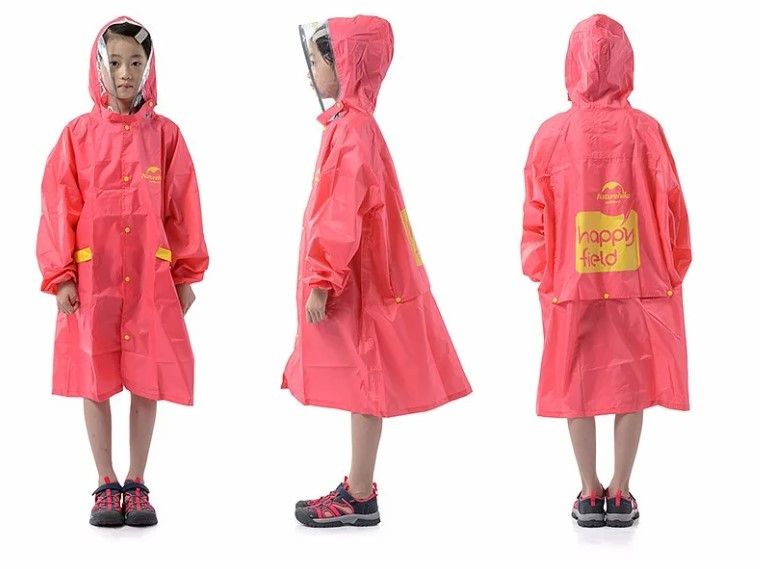 Накидка від дощу дитяча Naturehike Raincoat for girl XL NH16D001-W Pink 6927595719169 фото